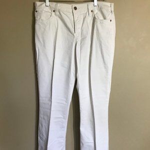 Three One Seven White Flared Leg Jeans W/ Pockets